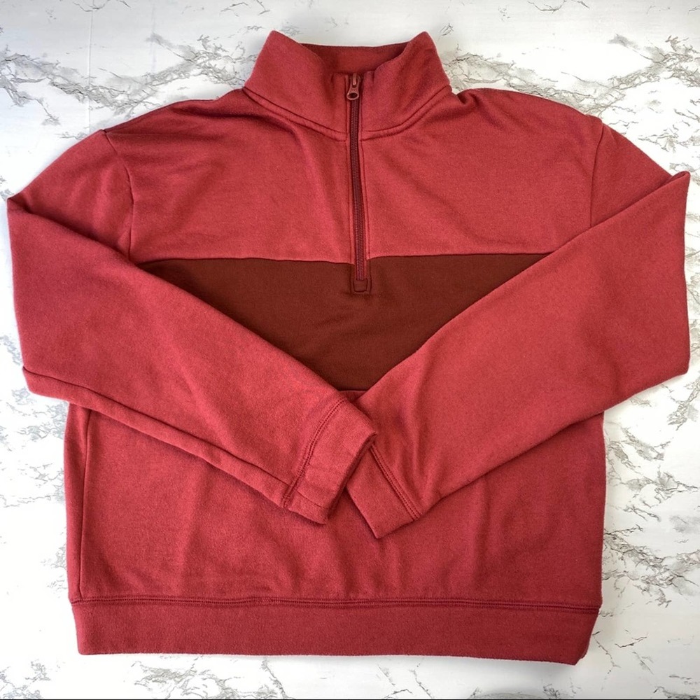 Colsie Colorblock Quarter Zip Fleece Pullover - Picture 7 of 14